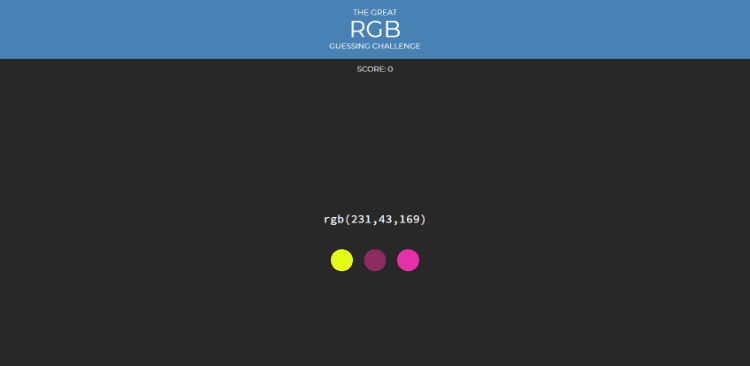  Choose the color that the RGB color code given to you. The more you get right, the higher your score. 