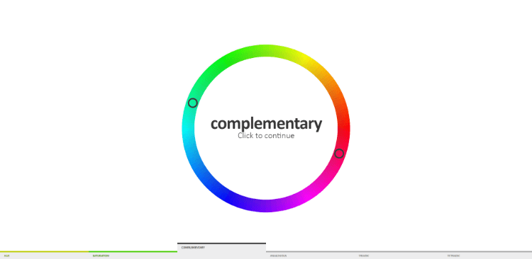  A color matching game where you are given the opportunity to challenge your color matching skills on 6 different levels: Hue, Saturation, Complementary, Analogous, Triadic, and Tetradic. 